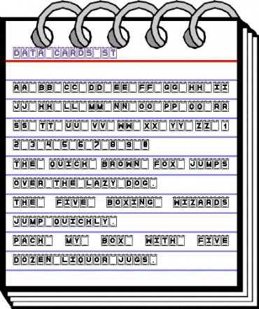 Data Cards St Regular animated font preview Data Cards St Regular animated font preview