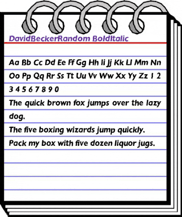 DavidBeckerRandom BoldItalic animated font preview DavidBeckerRandom BoldItalic animated font preview