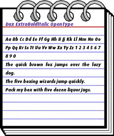 Dax ExtraBoldItalic animated font preview Dax ExtraBoldItalic animated font preview