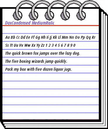 DaxCondensed-MediumItalic Regular animated font preview DaxCondensed-MediumItalic Regular animated font preview