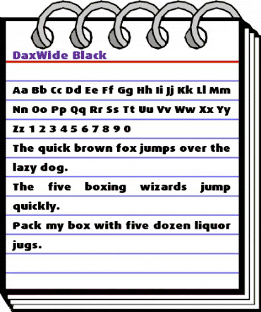 DaxWide Regular animated font preview