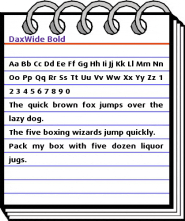 DaxWide Bold animated font preview