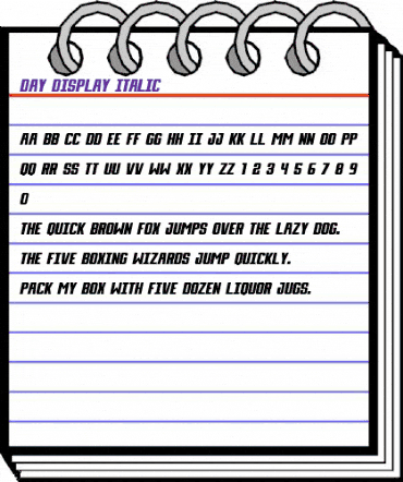 Day Display Italic animated font preview Day Display Italic animated font preview