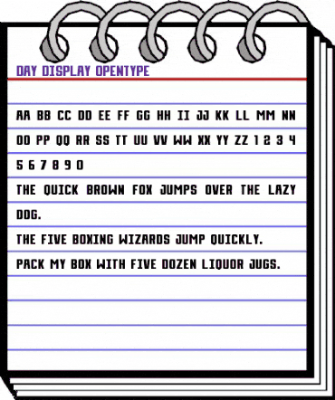 Day Display Regular animated font preview Day Display Regular animated font preview