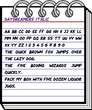 Daydreamers Italic animated font preview Daydreamers Italic animated font preview