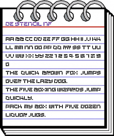De Stencil NF Regular animated font preview De Stencil NF Regular animated font preview