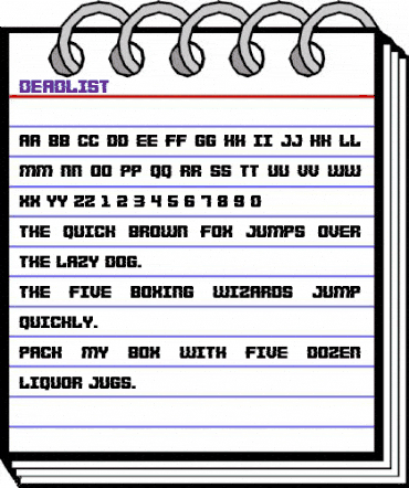 Deadlist Regular animated font preview