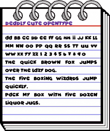 Deadly Cute Regular animated font preview Deadly Cute Regular animated font preview