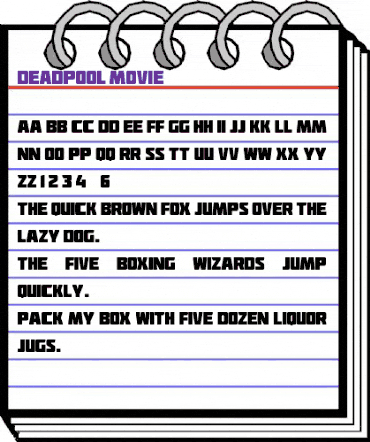 Deadpool Movie Regular animated font preview Deadpool Movie Regular animated font preview
