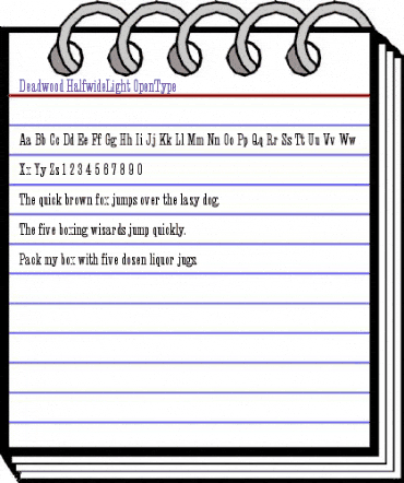 Deadwood Halfwide Light animated font preview Deadwood Halfwide Light animated font preview