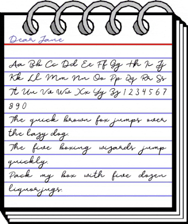 Dear Jane Regular animated font preview