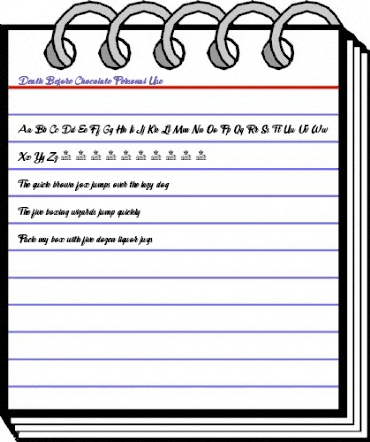 Death Before Chocolate Personal Regular animated font preview Death Before Chocolate Personal Regular animated font preview