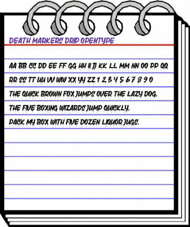 Death Markers Regular animated font preview