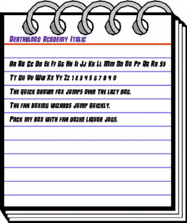 Deathblood Academy Italic Italic animated font preview Deathblood Academy Italic Italic animated font preview