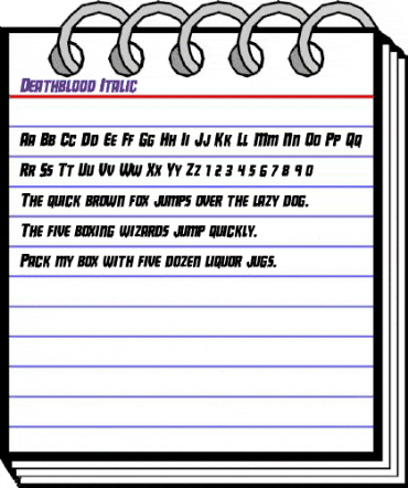 Deathblood Italic Italic animated font preview Deathblood Italic Italic animated font preview