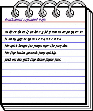 Deathshead Expanded Italic Expanded Italic animated font preview Deathshead Expanded Italic Expanded Italic animated font preview