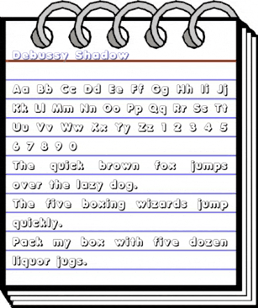 Debussy Shadow Regular animated font preview Debussy Shadow Regular animated font preview