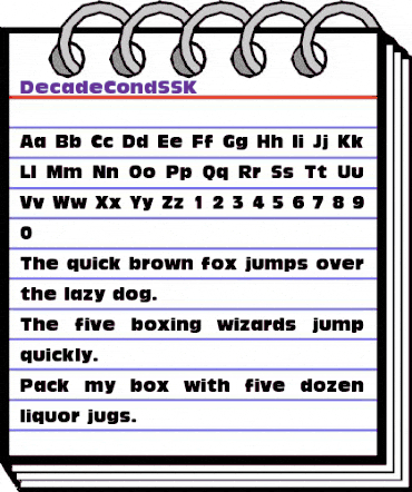 DecadeCondSSK Regular animated font preview DecadeCondSSK Regular animated font preview
