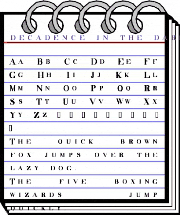 decadence in the dark Regular animated font preview