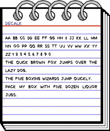 Decalk Regular animated font preview