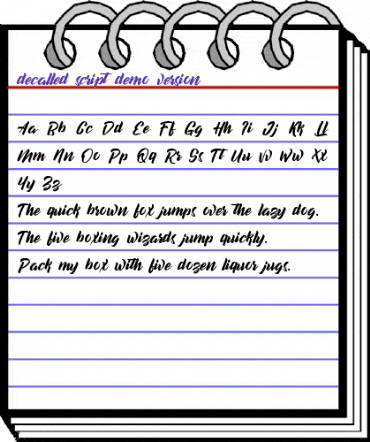 decalled script Regular animated font preview decalled script Regular animated font preview