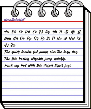 decalled script Regular animated font preview decalled script Regular animated font preview