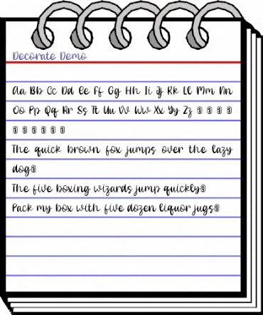 Decorate Demo Regular animated font preview Decorate Demo Regular animated font preview