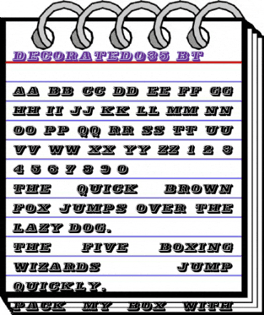 Decorated035 BT Regular animated font preview Decorated035 BT Regular animated font preview