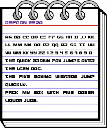 Defcon Zero Regular animated font preview