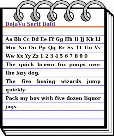 DejaVu Serif Bold animated font preview