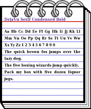 DejaVu Serif Condensed Bold animated font preview