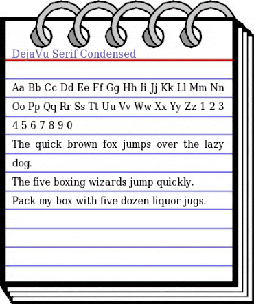 DejaVu Serif Condensed Book animated font preview