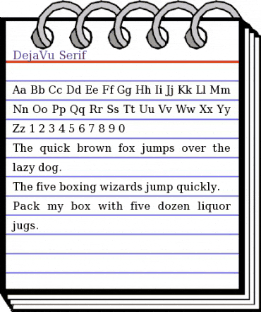 DejaVu Serif Book animated font preview