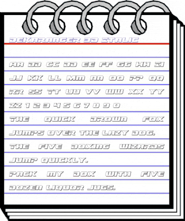 Dekaranger 3D Italic Italic animated font preview