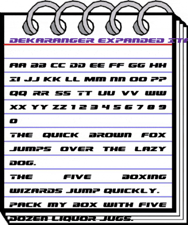 Dekaranger Expanded Italic Expanded Italic animated font preview Dekaranger Expanded Italic Expanded Italic animated font preview