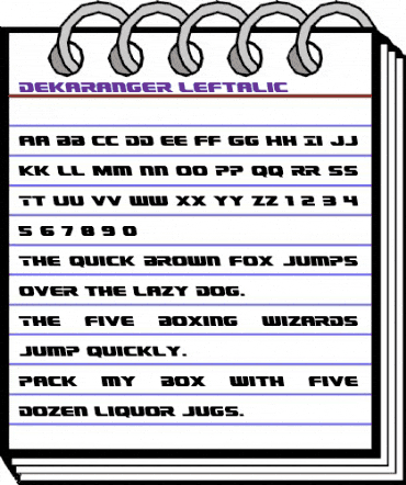 Dekaranger Leftalic Italic animated font preview Dekaranger Leftalic Italic animated font preview