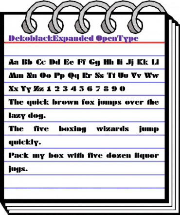 Dekoblack Expanded animated font preview