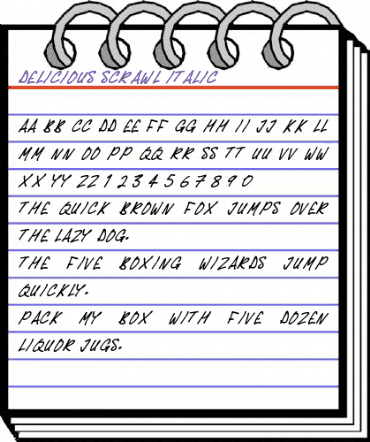 Delicious Scrawl Italic animated font preview Delicious Scrawl Italic animated font preview