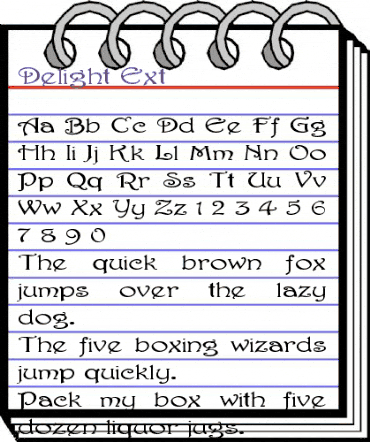 Delight Ext Regular animated font preview