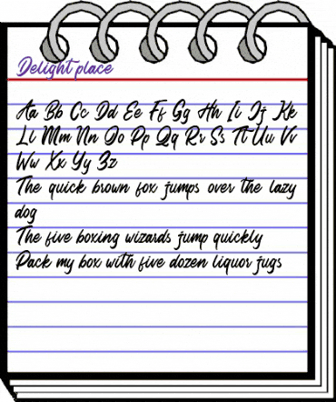 Delight place Regular animated font preview