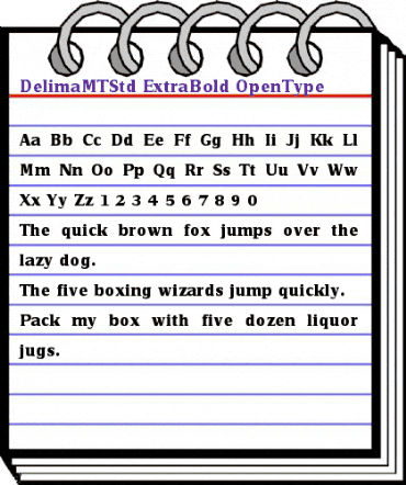 Delima MT Std Extra Bold animated font preview