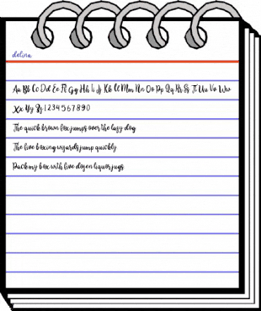 delina Regular animated font preview