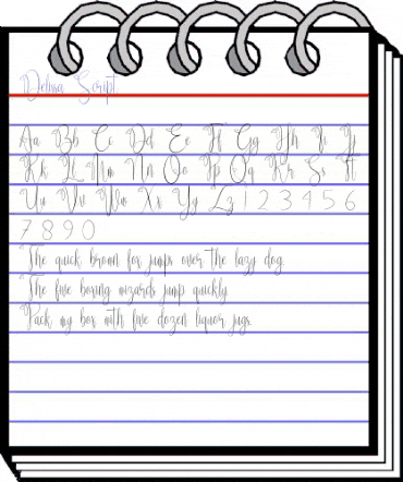 Delissa Script Regular animated font preview