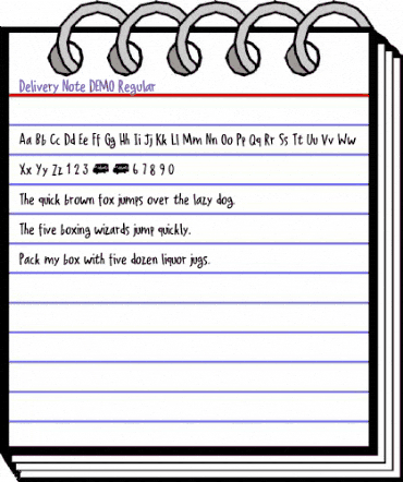 Delivery Note DEMO Regular animated font preview