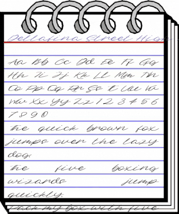 Dellafina Street High Italic Regular animated font preview