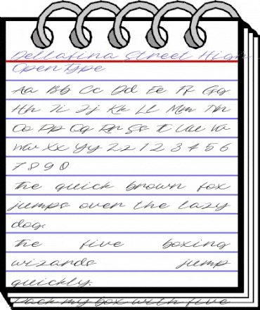 Dellafina Street High Italic Regular animated font preview