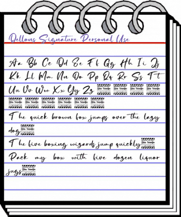 Dellons Signature Personal Use Regular animated font preview