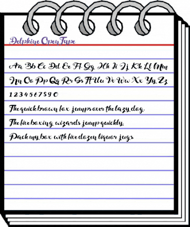 Delphine Regular animated font preview