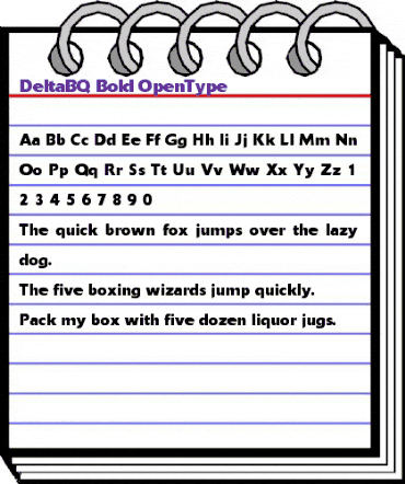 Delta BQ Regular animated font preview