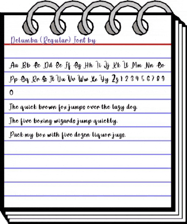 Delumba Regular animated font preview